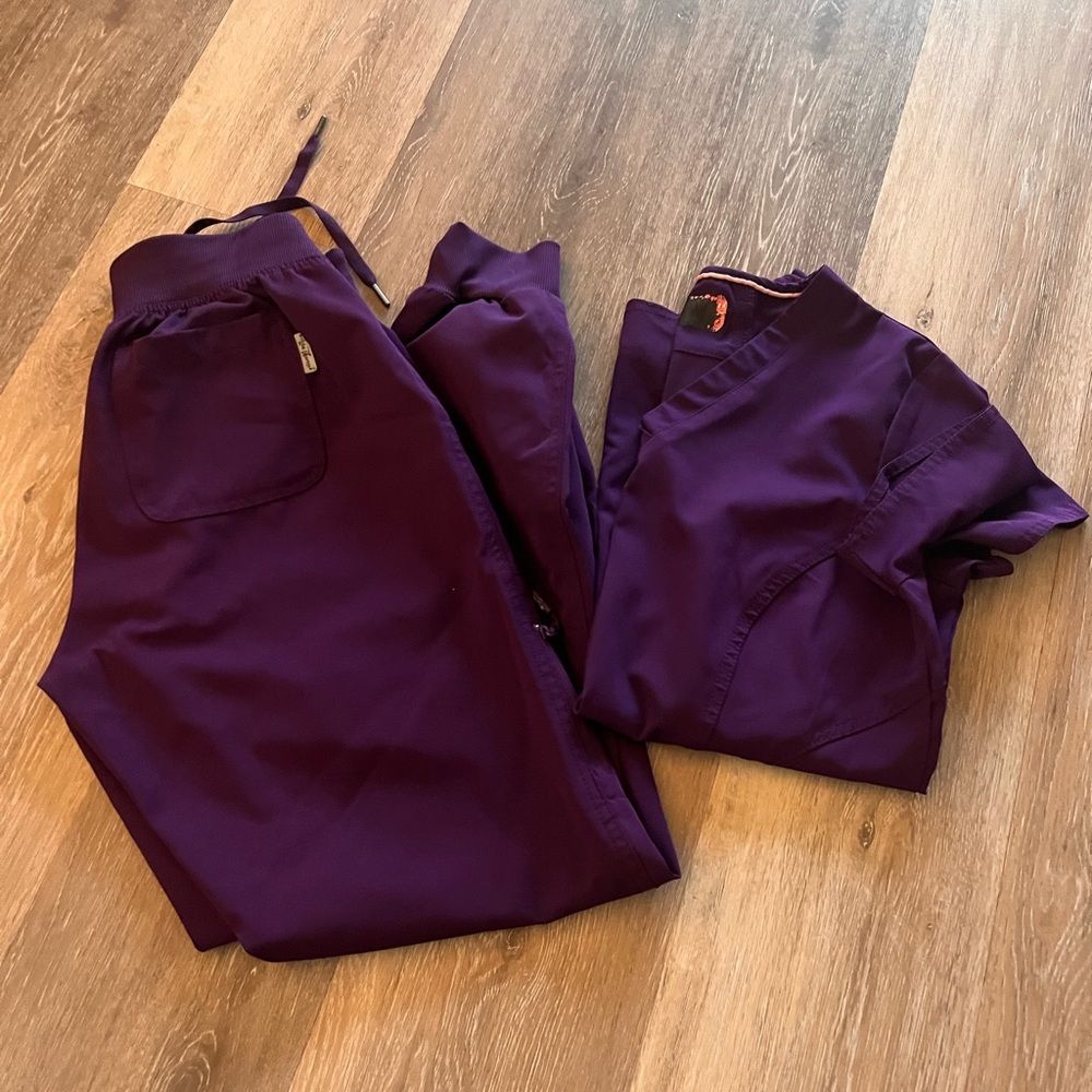 Ava Theresa Purple Scrub Set